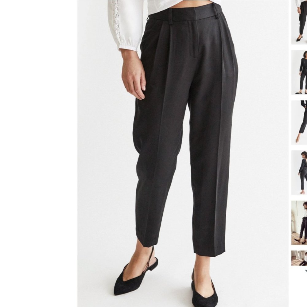 Vetta pleated high waist pant black